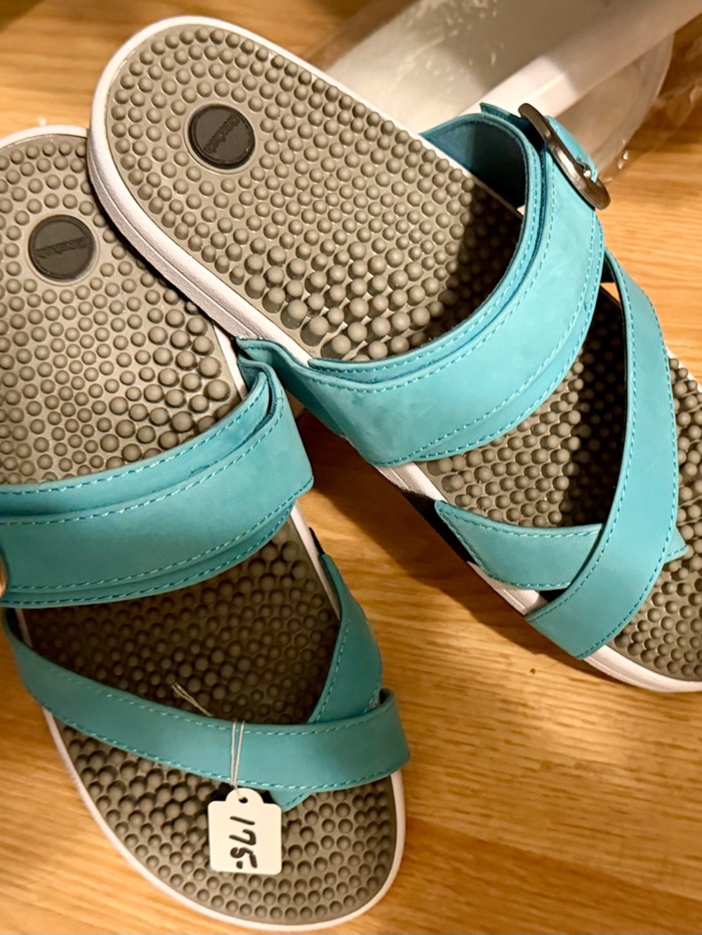 Women’s Teal Comfort Slide Sandals - Cushioned Footbed